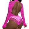New Arrivals Women'S Sex Rhinestone Studded Colored Fishnet Teddy Bodysuit Sparkling Rhinestone Cut-Out Designs Form-Fitting
