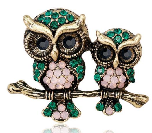 SKEDS Women Men Fashion Enamel Frog Owl Brooch Badges Crystal Animal Luxury Brooches For Women Accessories Clothing Coat Pins