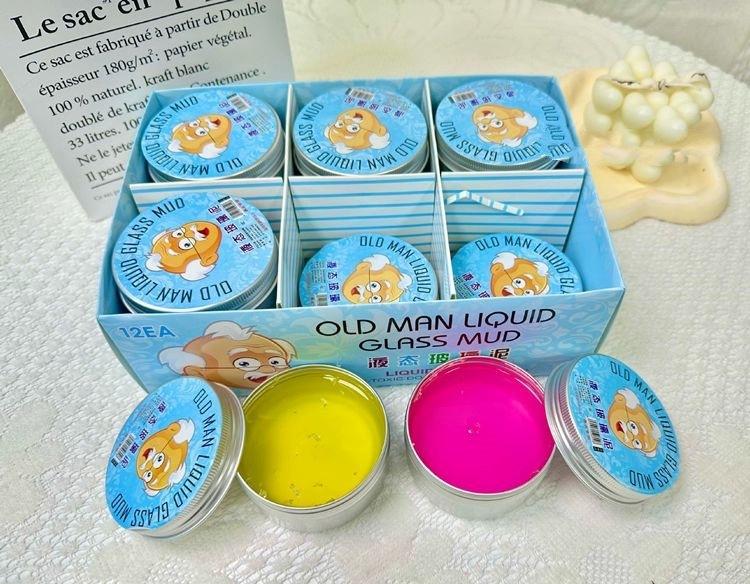 12PCS Home Foam Adhesive, High Transparency Good Stretch Non Stick Children's Fun Non-toxic Liquid Crystal Mud Decorative Toys