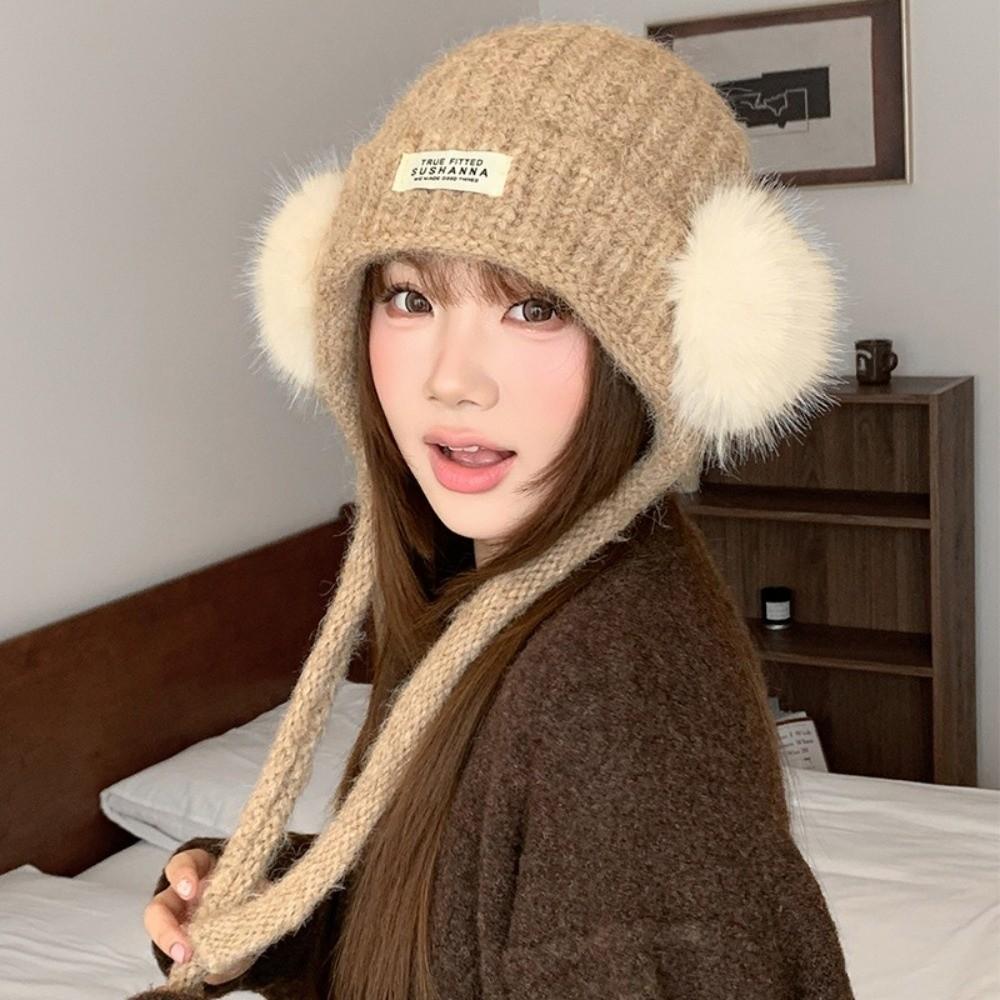 Keep Warm Ear Protection Hat Thickened Beanie Hat Fashion Women's Hat Women