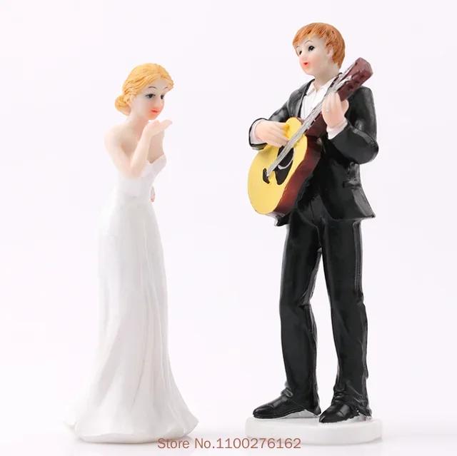 Topper divertenti per torta nuziale Bambole Romantici Sposi Figure Stand Topper Decorazioni Forniture Sposarsi Statuetta in Resina
