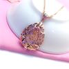 Purple Gold Three-Dimensional Water Drop Pendant, Simple Rose Gold-Plated Temperament Fashion Necklace