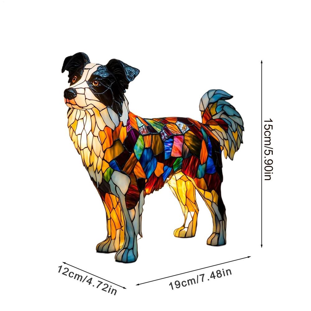 Hunde-Serie Nachtlicht Mops Lampe Buntglas Harz Mosaik Licht Nishi Highlands Hunde Dekoration Lustiges Geschenk Für Haustierliebhaber Kinder