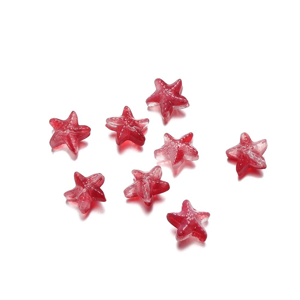10/20Pcs/Lot 15*15.5mm Glass Starfish Shape Charm Small Loose Beads for DIY Jewelry Making Earrings Bracelet Wholesale