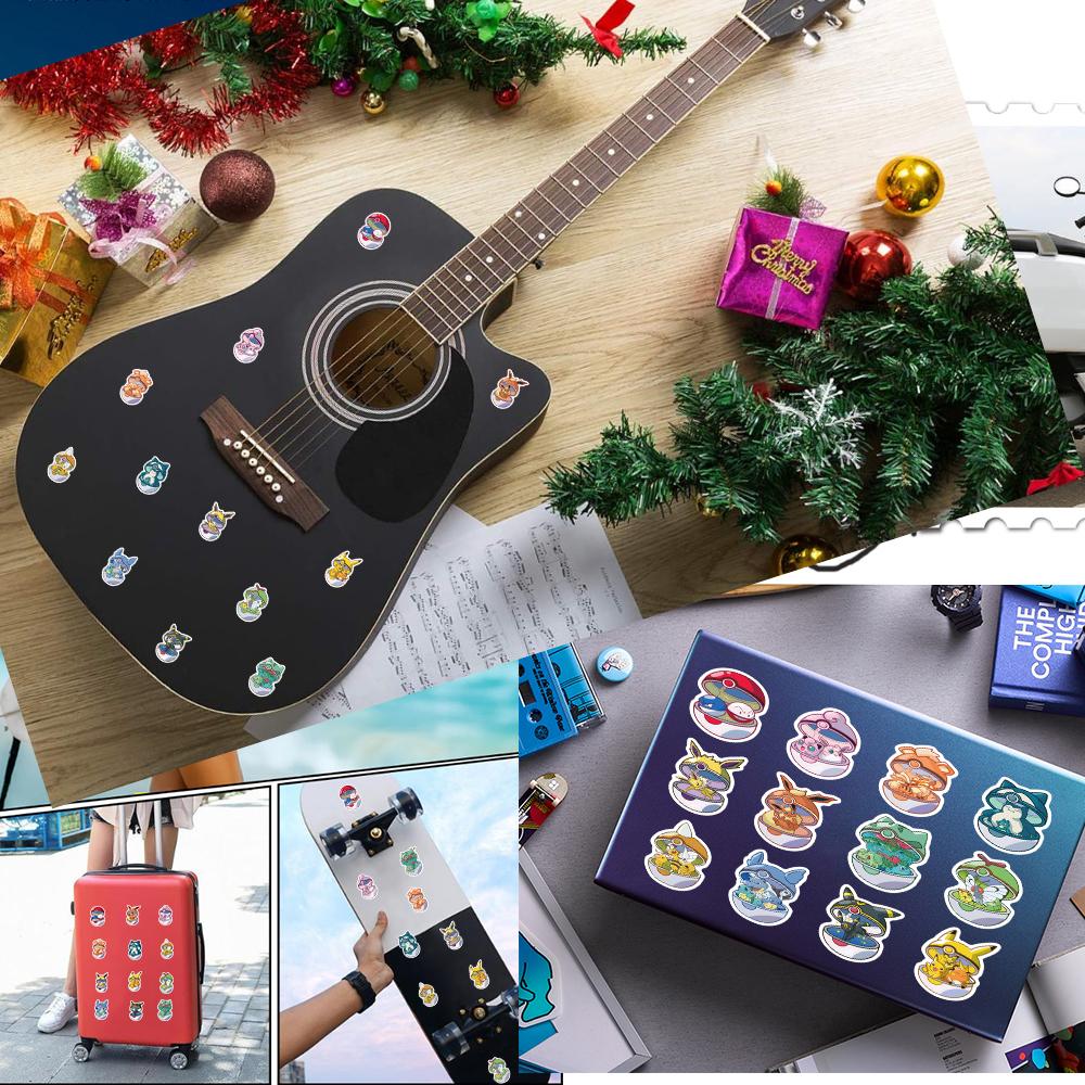 1055Pcs New Ball Cartoon Graffiti Sticker Cute Pikachu Decal Luggage Phone Guitar Skateboard Waterproof Sticker Kid Toy