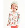 Malwee Girls' Autumn Sweatshirt, European and American Style, New Trendy Printed Round-Neck Long-Sleeve Base Shirt for Young Children