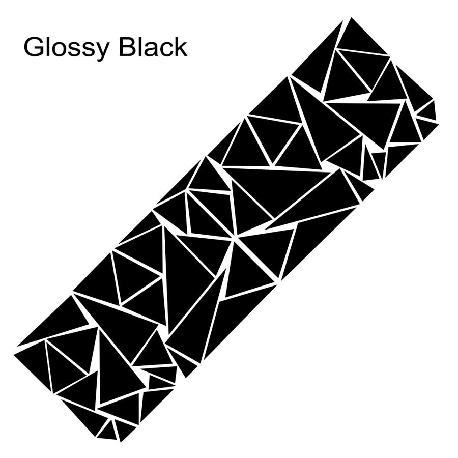 1pc 200x60cm Glossy Black Triangle Style Car Body Side Sticker Vinyl Decal Decor