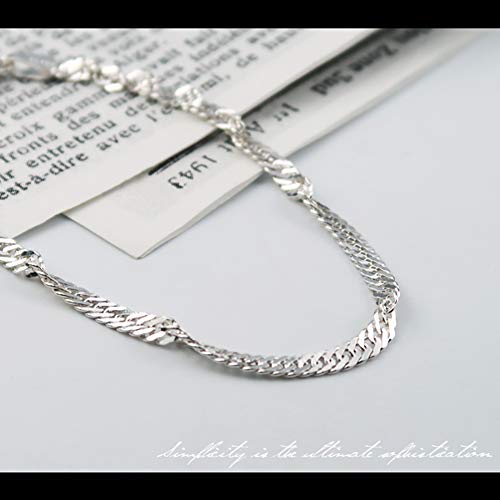 [Shinjuku Gin no Kura] 3.1mm Wide Screw Chain Silver 925 Bracelet, Approx. 17cm Long, Women's Simple Double Curb Chain