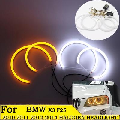 SMD Cotton Light Switchback LED Angel Eye Halo-Ring-Kit für BMW X3 F25 2010 2011 2012 2013 2014 HALOGEN-SCHEINWERFER
