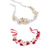 Ribbon Daisy Flower Pearl Hairband Garlands Headband Tiaras
