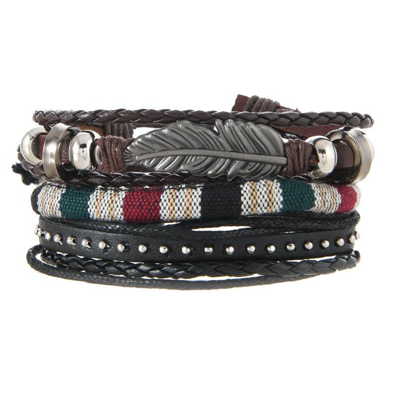 Handmade Bohemian Exotic Bracelet Retro Men's and Women's Woven Multi-layer Stacked Bracelet Niche Hand Rope