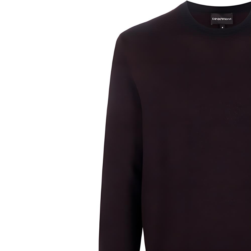 Emporio Armani Loose Fit Crew Neck Long Sleeve Ribbed Knit Sweater Men Sweater Dark-Brown 6K1MXP-1MQYZ-F980