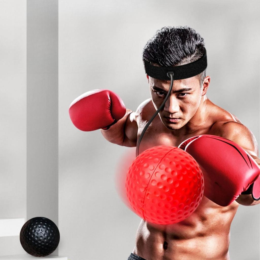Head-Mounted Boxing Reflex Ball Elastic Punching Ball Hand-Eye Coordination Training Equipment for Home Fitness