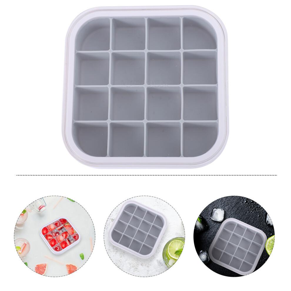 2Pcs 16 Grid Silicone Ice Cube Mold With Lid