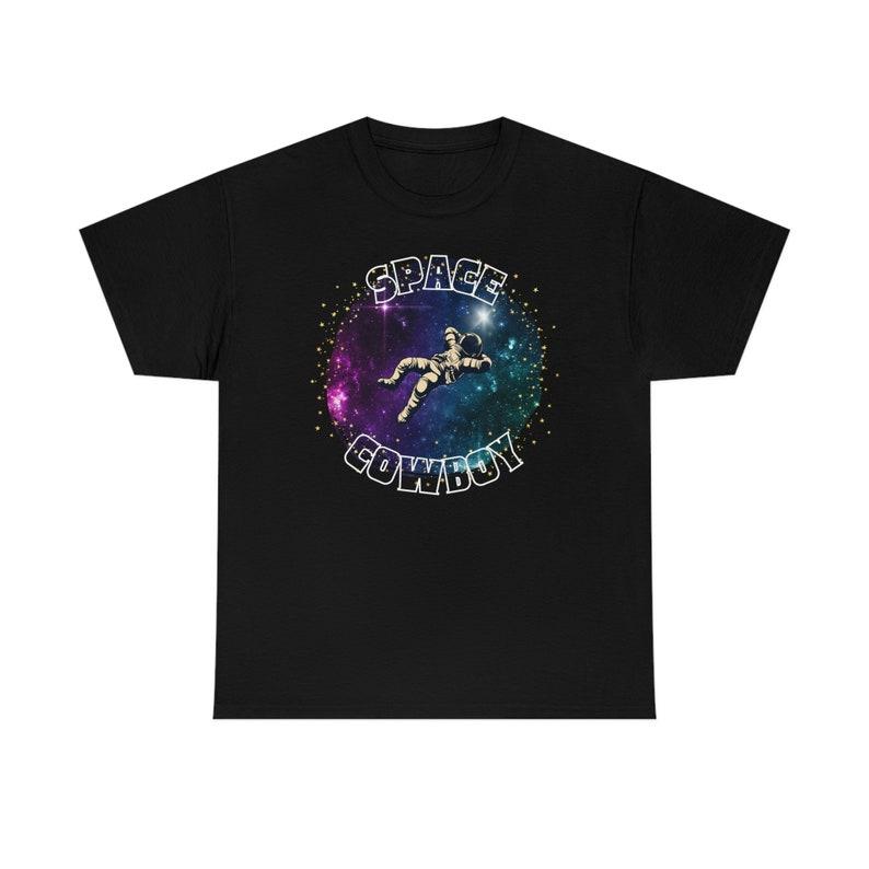 

230 Gsm 100% Cotton Space Cowboy Astronaut Unisex Heavy Cotton Tee 3XL чорний