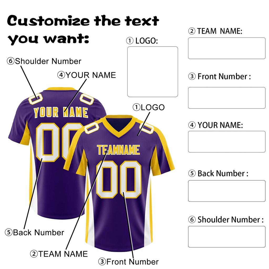 Custom Football Jerseys Personalized Printed Team Name & Number Sports Uniform For Men Women Youth