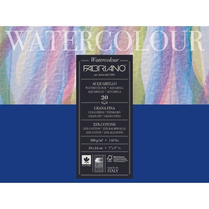 FABRIANO Bloc Watercolour 20f 18*24 300g