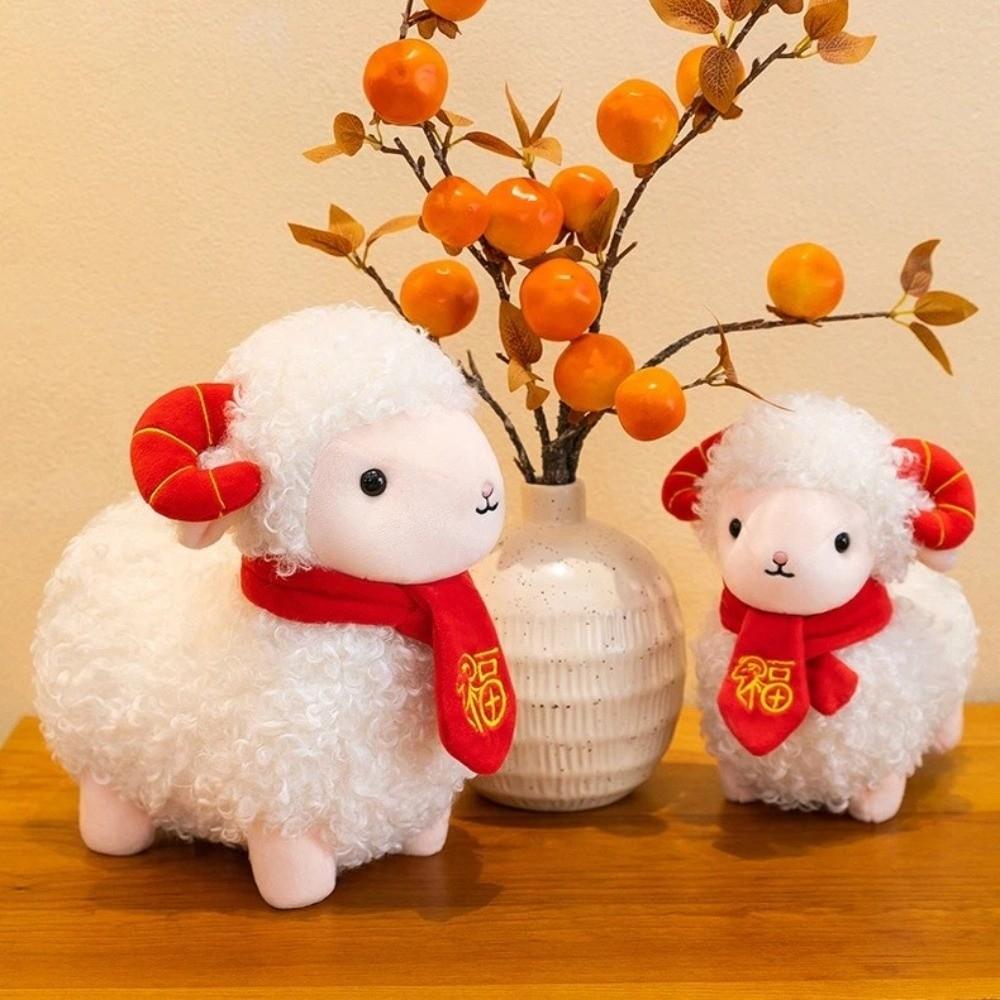 Soft Sheep Plush Toy Curly-haired Sheep Year Plush Doll New Lamb Stuffed Animal Gift for Children