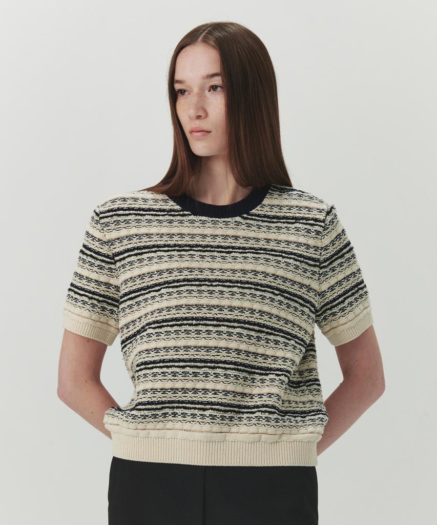 Leuba Tweed Jacquard Round Knit - Natural