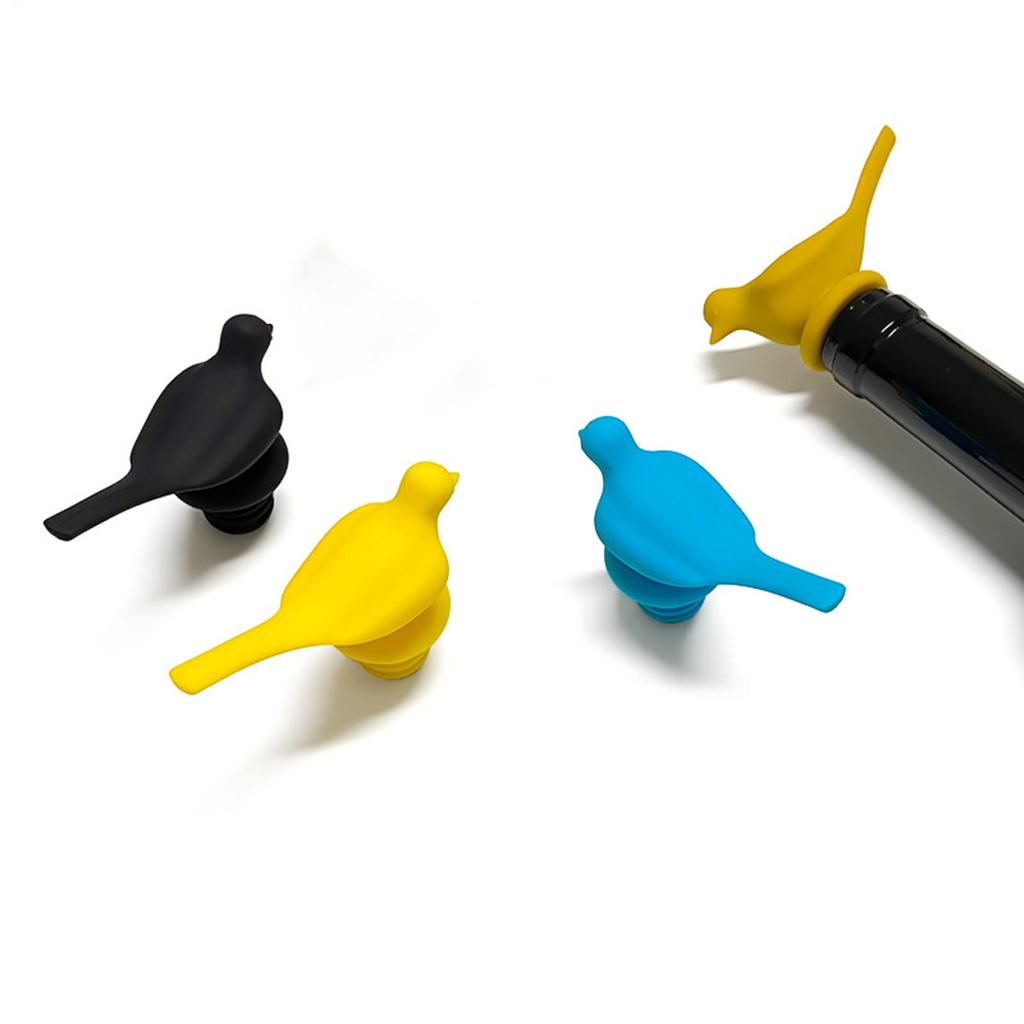 Wine Bottle Stopper 3D Bird Reusable Plug Silicone Champagne Stopper For Champagne Liquor Beverage Beer Bar Kitchen Party