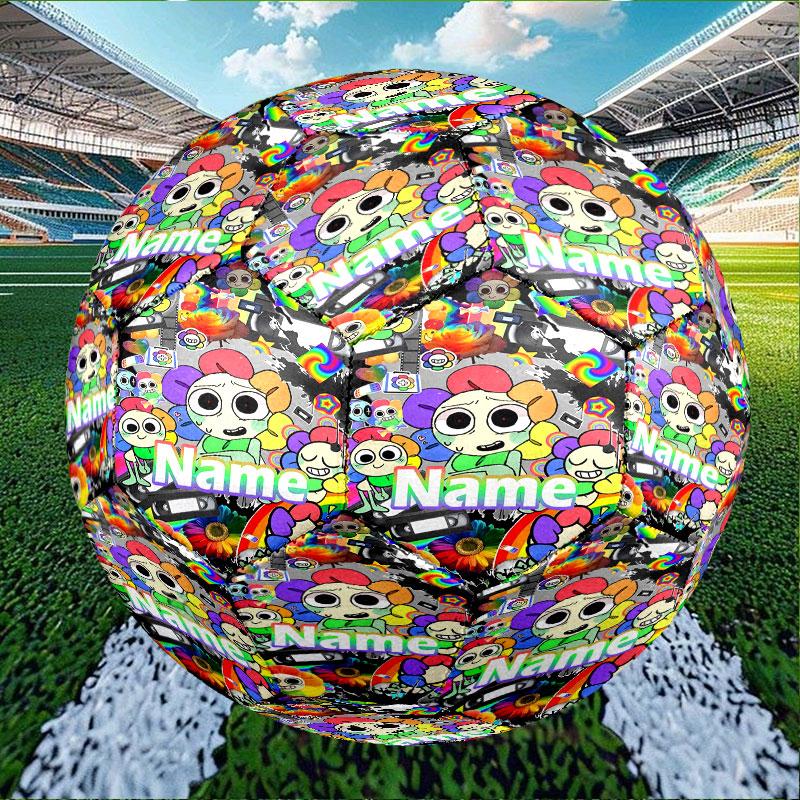 Custom Name Personalized Dandy's World Print Size 5 Soccer Ball Training & Match Football, for Team, Kicking, Gift for Football Enthusiasts