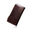 Artigianoworks Long Wallet for Men and Cowhide Himeji Made by Large Card Women, L-Shaped Zipper, Leather, Leather, YKK, Capacity, Storage, Chocolate,
