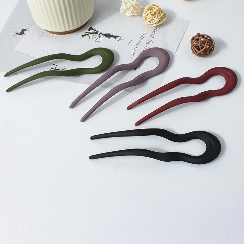 New Simple Matte Wave U-shaped Solid Color Hairpin Women Versatile Elegant Pan Hair Clip for Girl Hair Accessories