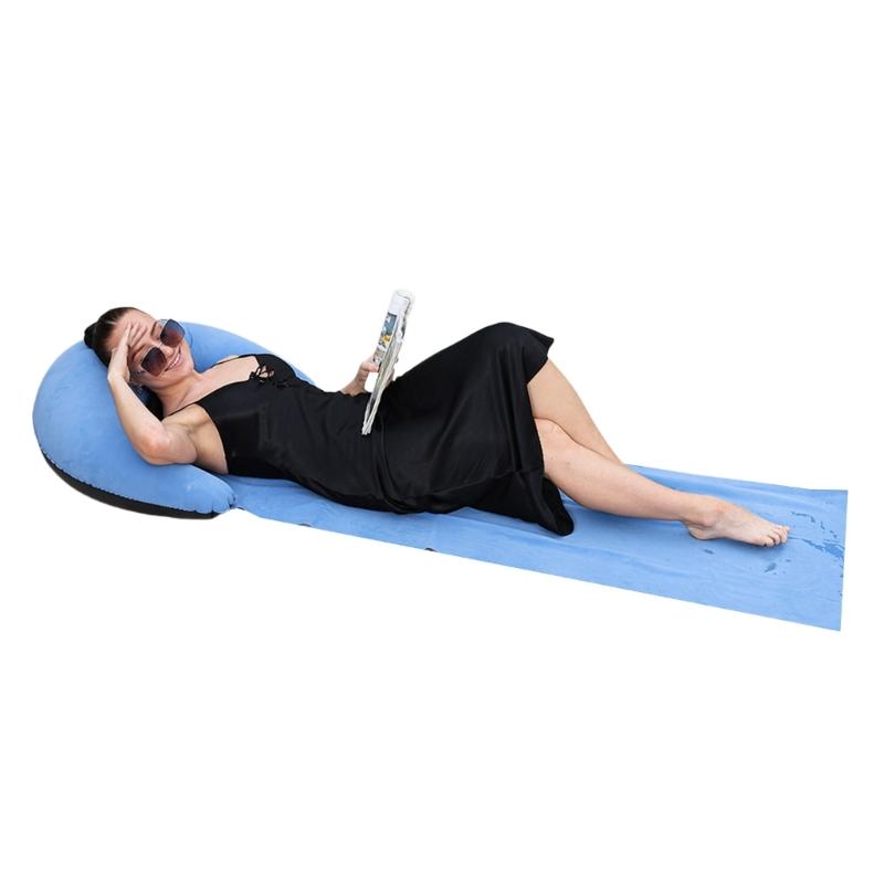 Portable Back Pillow Cushions Chair Easy Transport Blanket Quick Inflation Air Bed Travel Mattress for Pools party