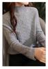 Women's Wool Cable Knit Pullover - Half-High Collar, Loose Fit, Solid Color, Thick Autumn/Winter Cashmere Base Layer.