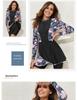 2025 European American Print Sun Protection Two-Piece Surf Swimsuit with Long Sleeve Skirt Style