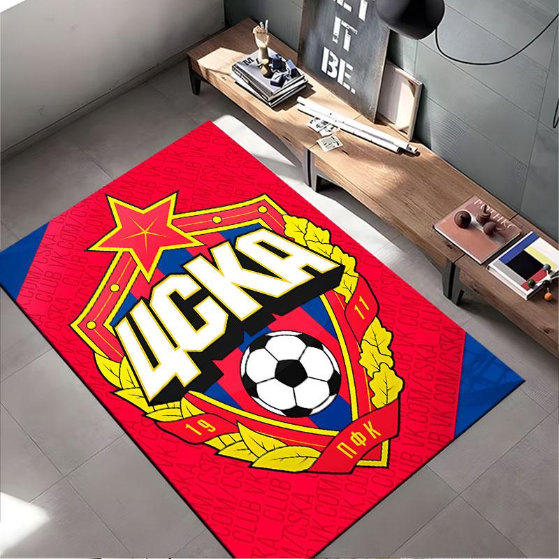 CSKA Logo with Football Pattern Suitable As a Non-slip Mat for the Living Room or Bedroom Sofa