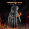 Winter motorcycle fleece thickened warm touch screen gloves locomotive riding anti-drop windproof leather gloves