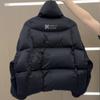 Warm Black Winter Coat Short Puffer Jacket Stylish Cotton Outerwear