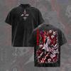 Vintage gewaschenes Aizen Grafik-T-Shirt, Dunkles Anime Streetwear-Shirt