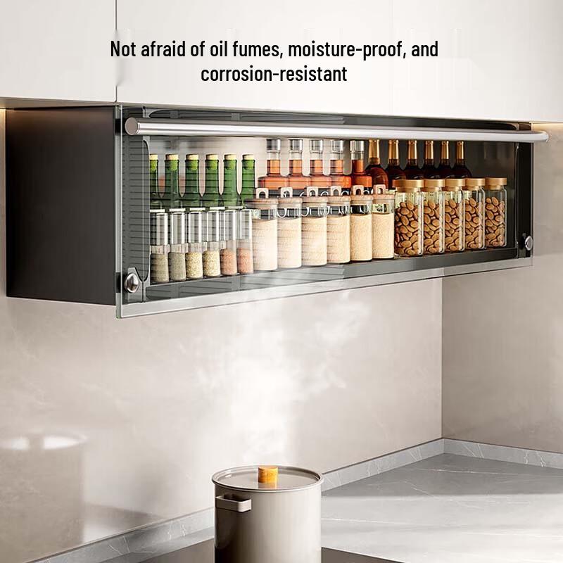 Yingbai Modern 3-Tier Black Pull-Out Spice & Condiment Cabinet Organizer