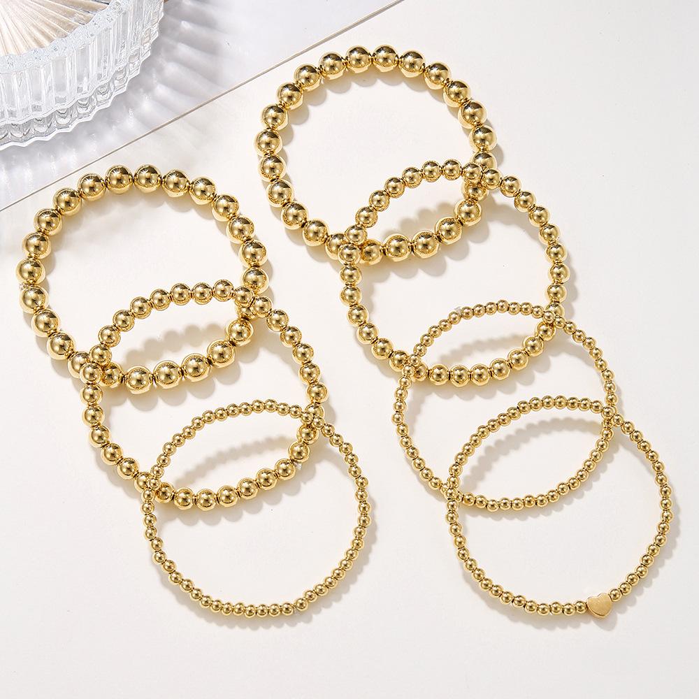 Europe, America, Simple CCB Bracelet 7-piece Stacked Bracelet Fashion Bead String Bracelet Bracelet