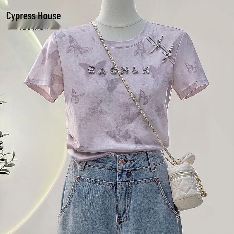 Women s Butterfly Print Slim Fit T-Shirt XXL