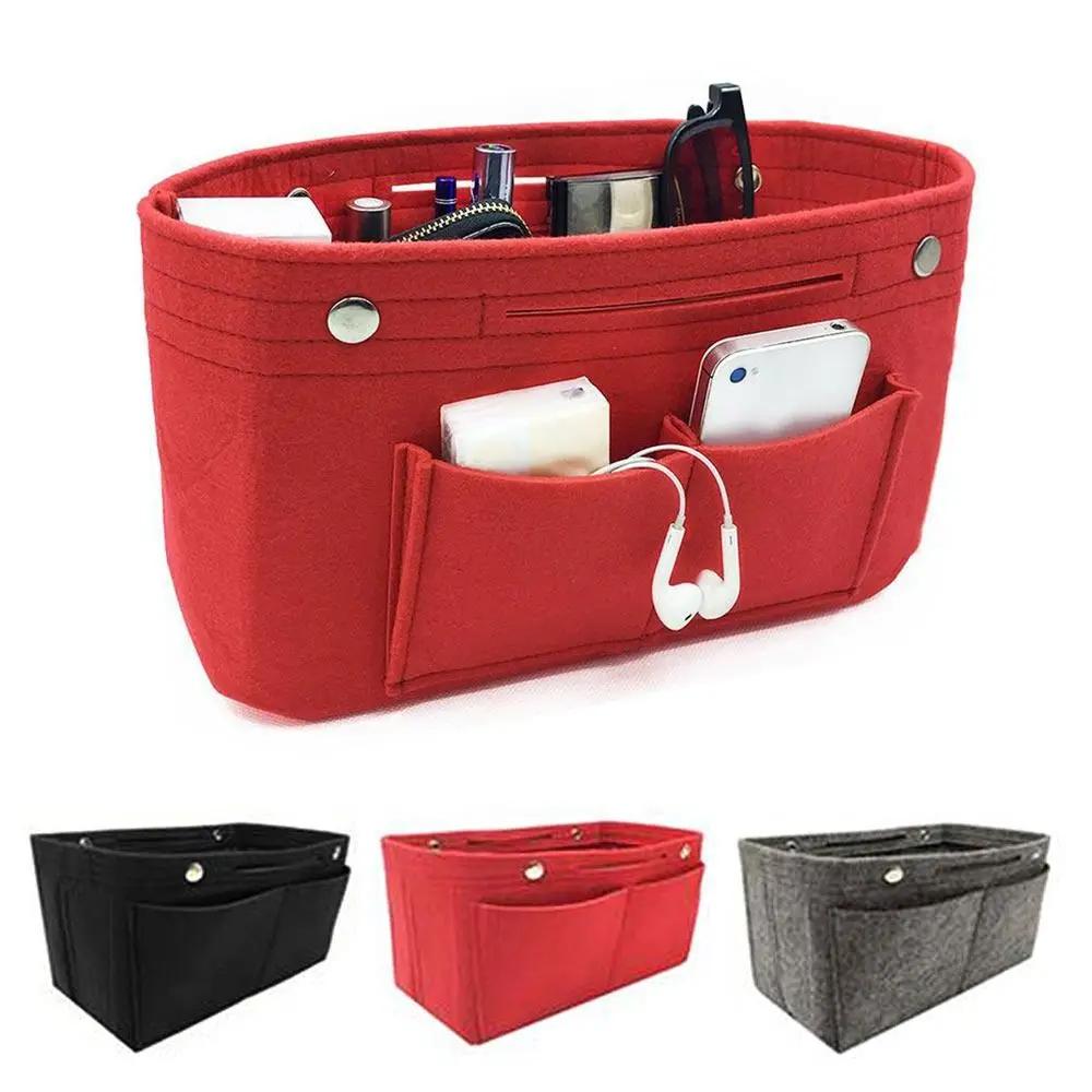 Simple Felt Handbag Insert Bag Bag Support Large Capacity Internal Bag Storage Organization Portable Purse Liner
