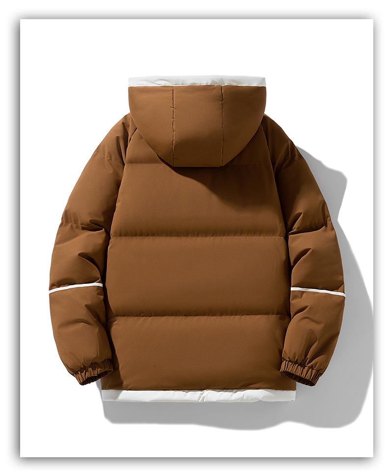 Men's Hooded Down Cotton Bread Jacket - Trendy Casual Coat for Students and Couples