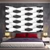 Geometric Black and White Hexagons Pattern Wall Hanging Tapestry Decorative Tapestry Home Decor for Bedroom and Living Room