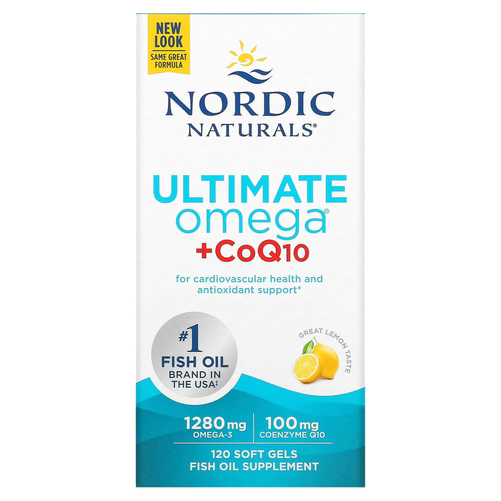 

Nordic Naturals, Ultimate Omega + CoQ10, лимон, 1280 мг, 120 капсул (640 мг на капсулу)