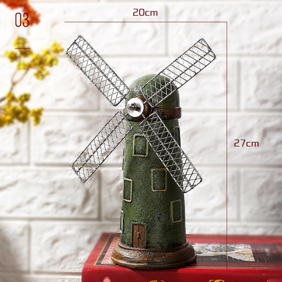 Nordic creative vintage nostalgic Dutch windmill small figurine for American-style home living room, wine cabinet, bedroom decoration and display. зелёный