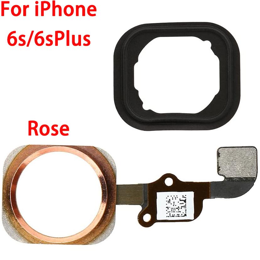 Home Button With Flex Cable For iPhone 6 6P 6s Plus NO Touch Id With Rubber Ring Replacement