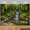 1Pcs Japanese Garden Waterfall Lotus Koi Fish Decoration Background Zen Backdrop Decorations For Photo Studio Photo Booth Party