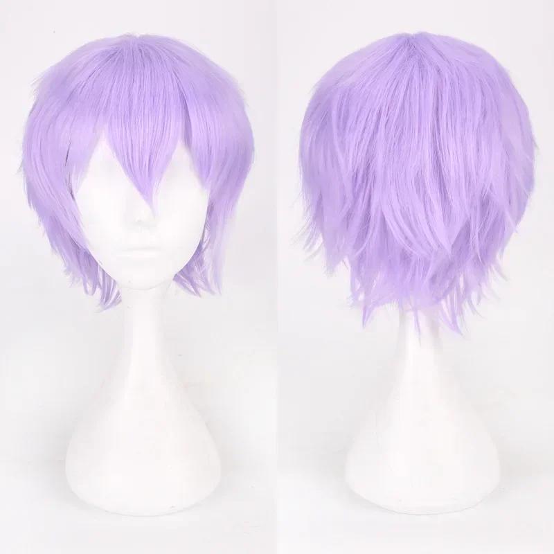 Anime Mystic Messenger 707 Cosplay Synthetic Wig Short Red Orange Heat Resistant Hair Cosplay Wigs