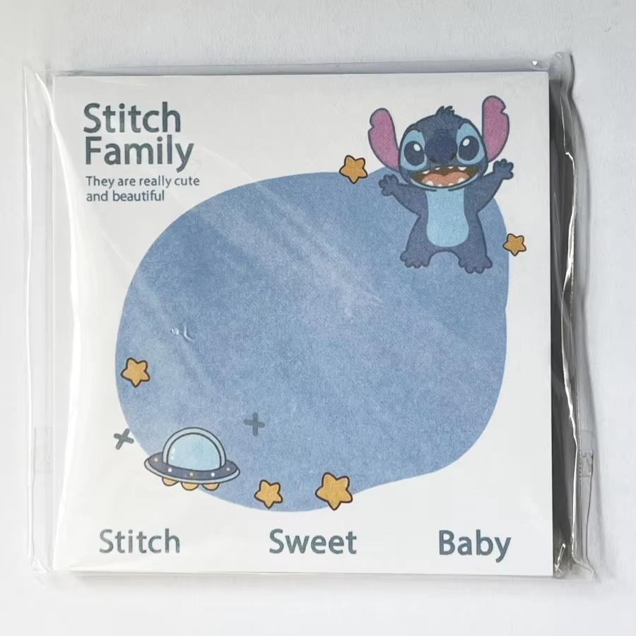 MINISO 50 szt. Karteczki samoprzylepne Stitch Anime No Times Memo Zdejmowalne Samoprzylepne Naklejki Kreskówkowe Artykuły Szkolne Papiernicze