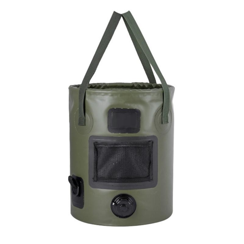 Tragbarer faltbarer Fischereieimer 25L Fassungsvermögen Handeimer Outdoor-Reise Wasseraufbewahrungsbeutel für Outdoor-Aktivitäten