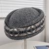 Autumn and winter new atmosphere top hat Fair Island jacquard knitted stewardess hat medicine box hat knitted melon fur hat sailor hat