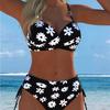 European and American Print Split Two-piece Swimsuit Bikini Flower Series Sexy Beach