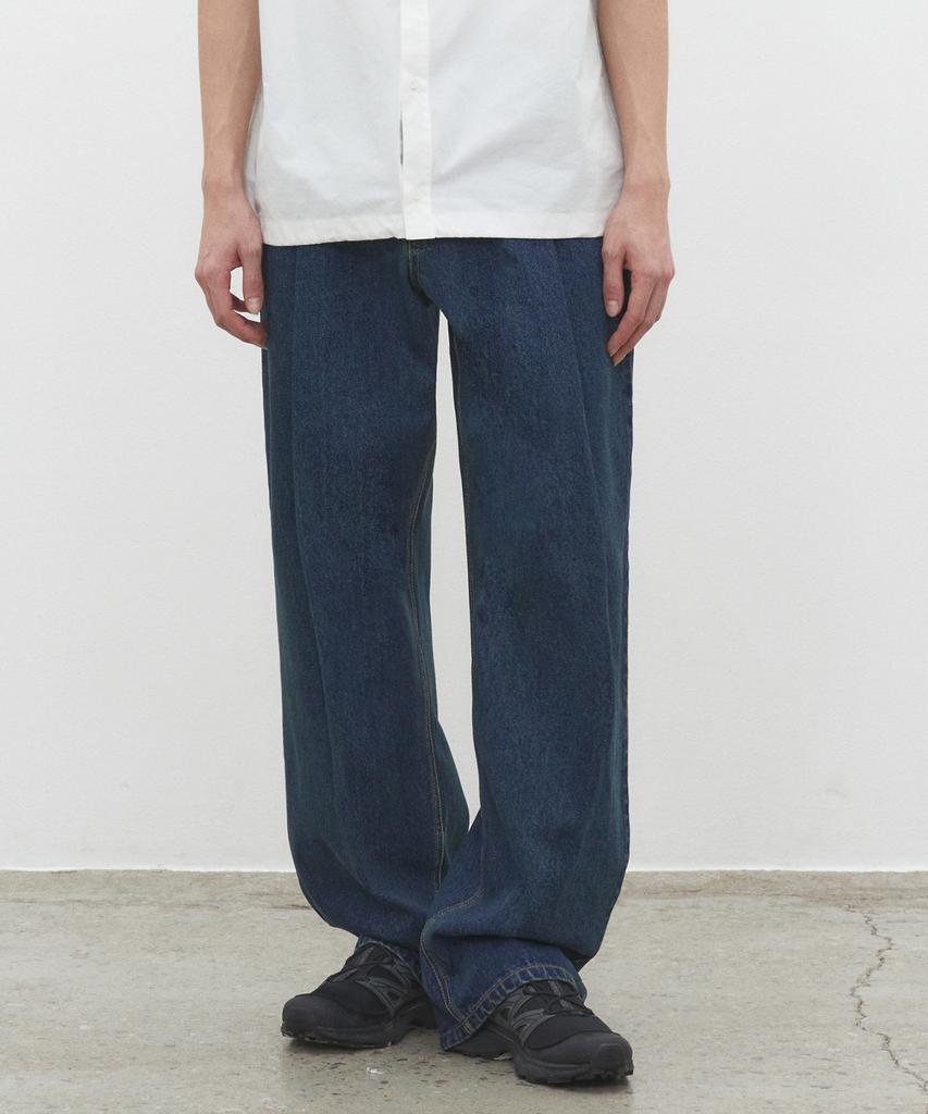 DECET Deep Pleats Wide Jeans Dcpt030Ylblue